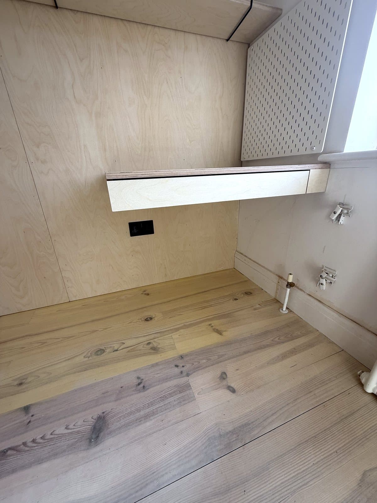 Desk with its drawer closed