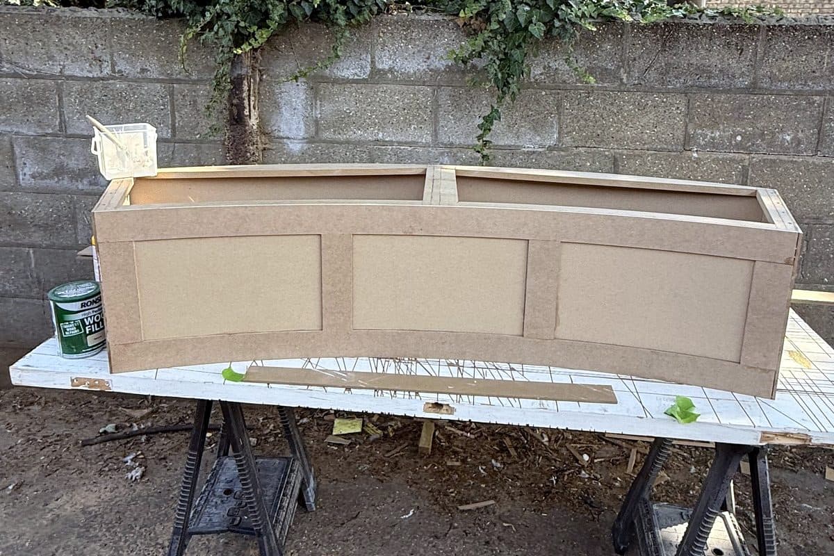The built seat from the front, before it went in