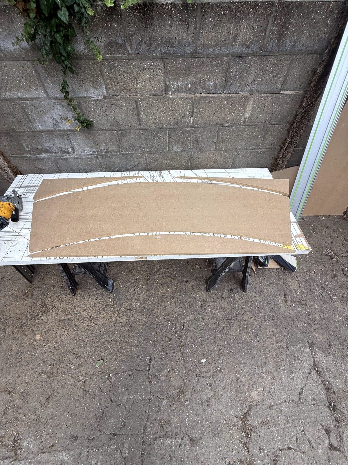 Curve marked out on an MDF board