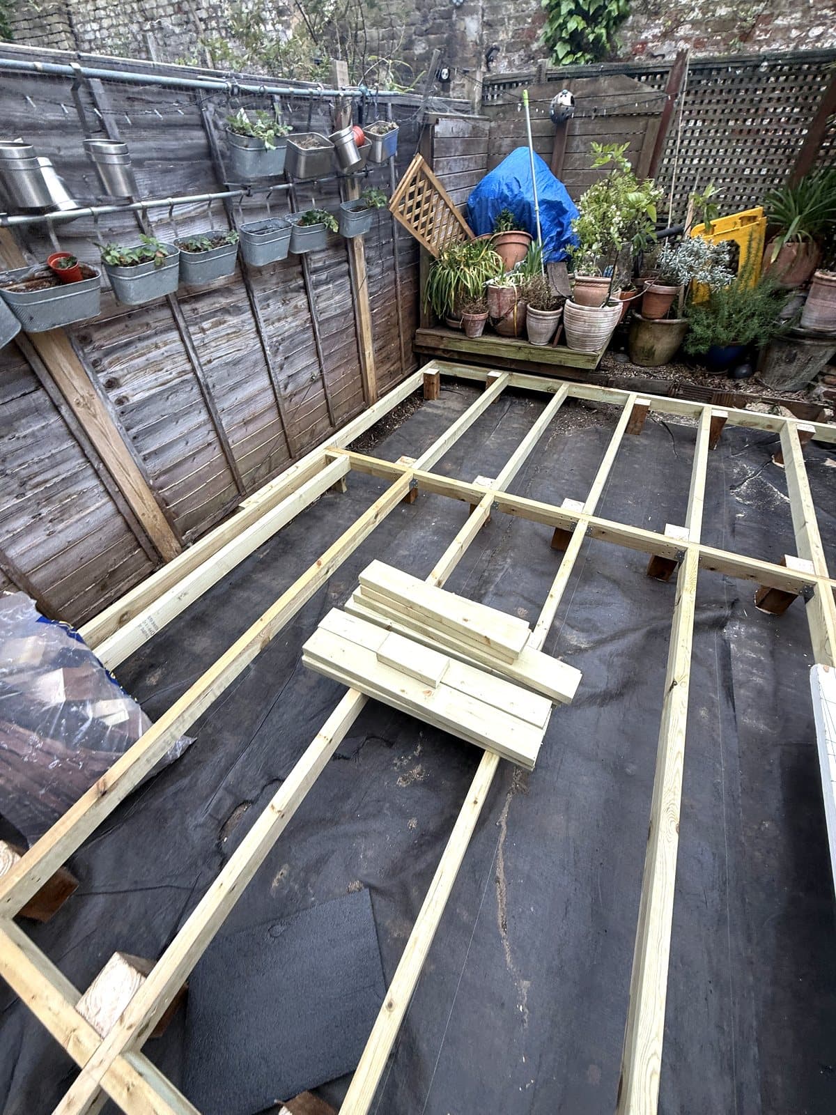 The frame across the whole garden