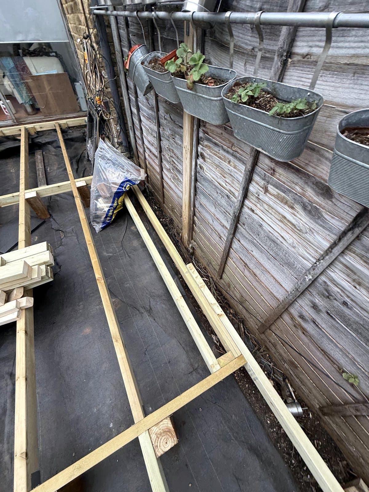 Frame along the fence