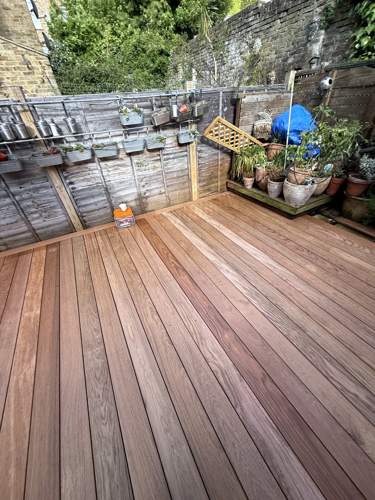 Deck from the doors to the back fence