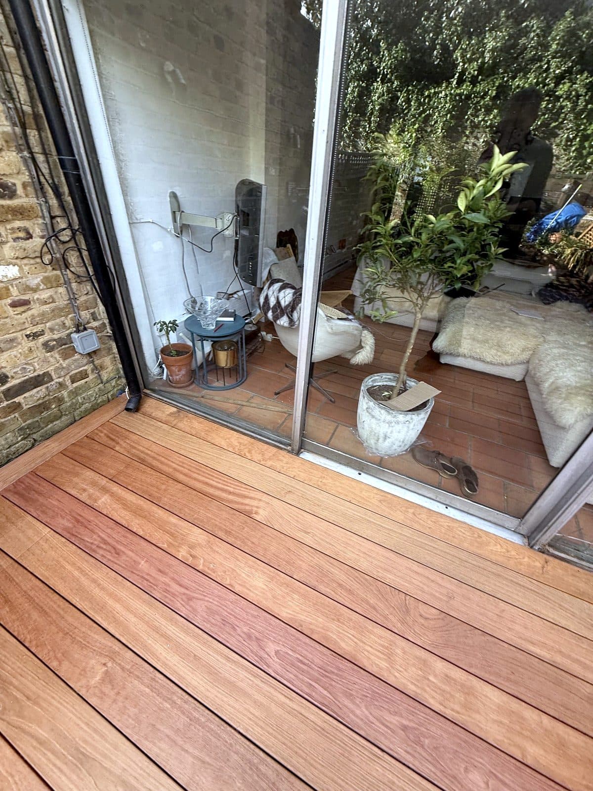 Deck at the doors to the house