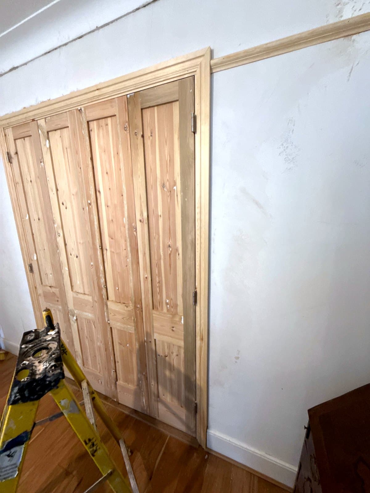 The doors and frame from the side, before the trims were finished