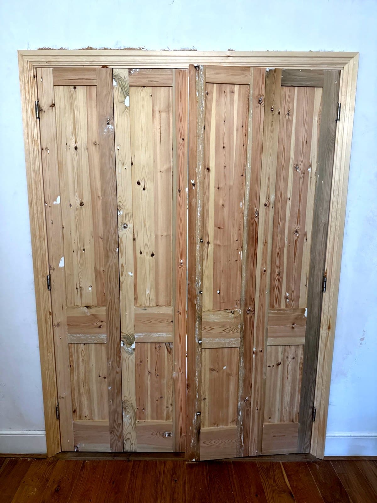 All four doors hung and closed
