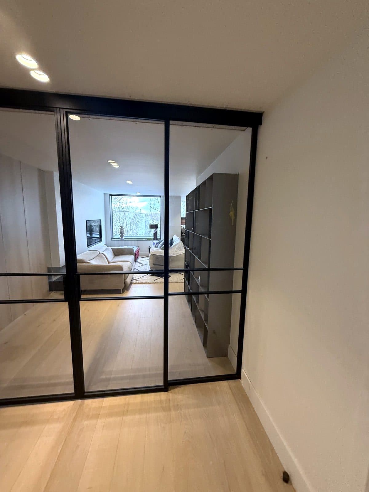 Glass doors with the room behind