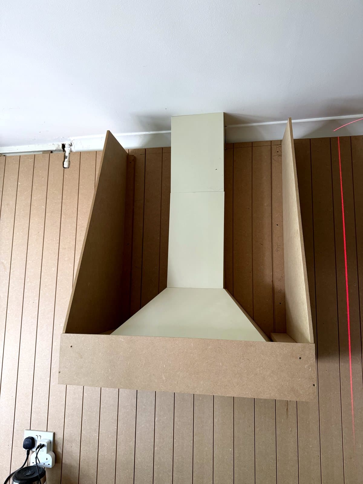 The hood frame from below