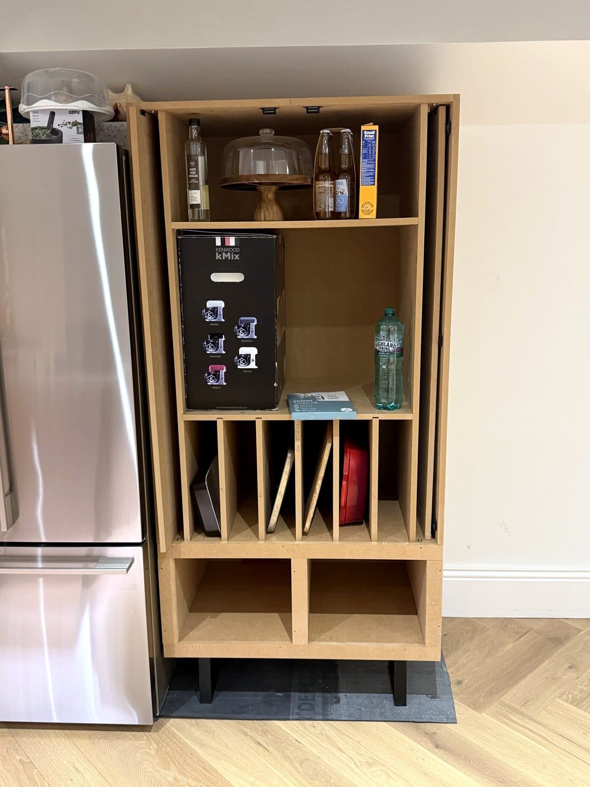 Pantry cupboard before the doors went on