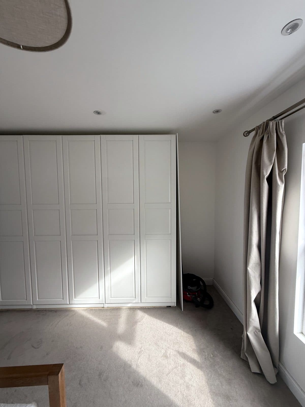 Wardrobe front beside the bedroom window