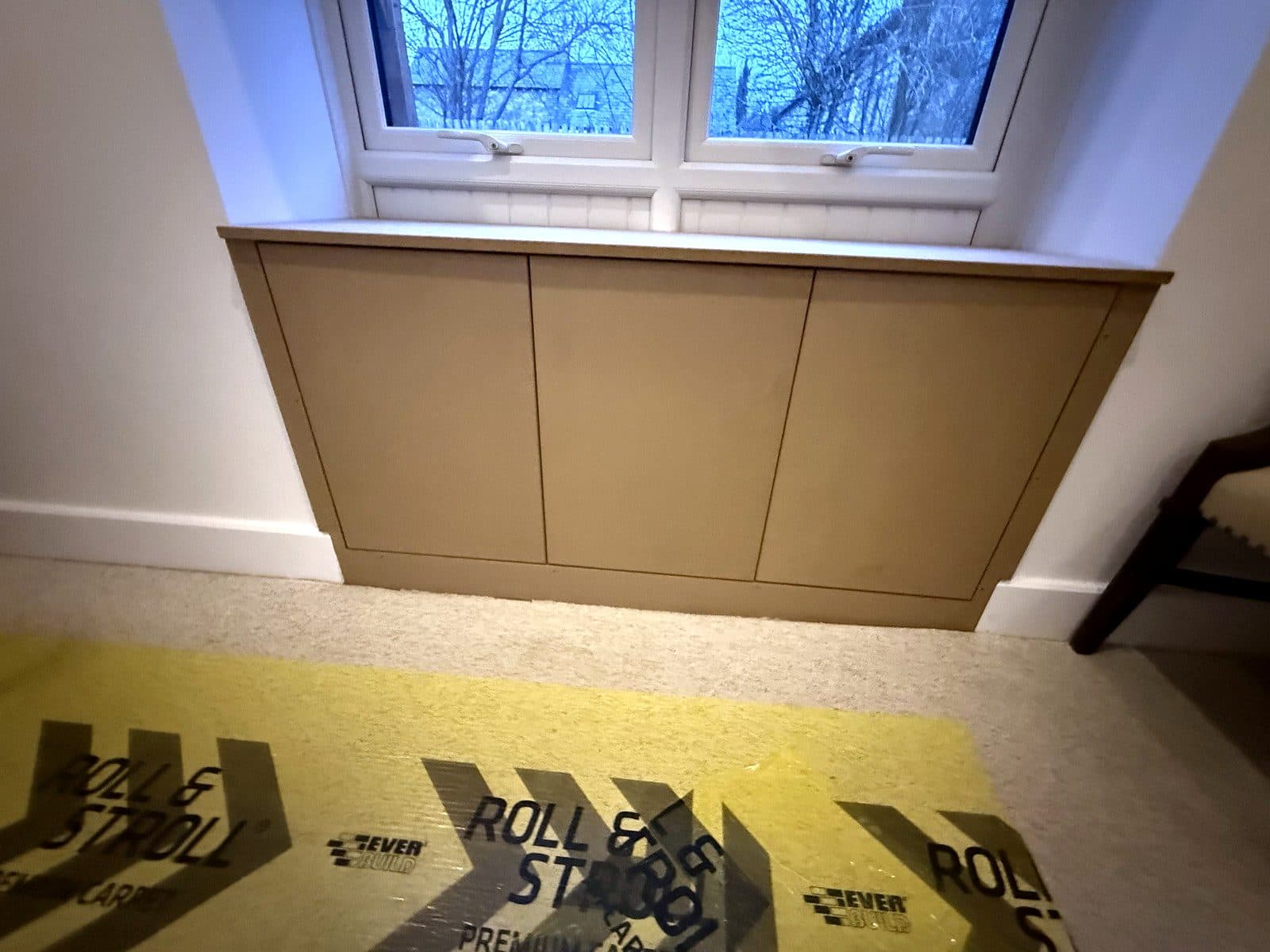 Window seat under the window