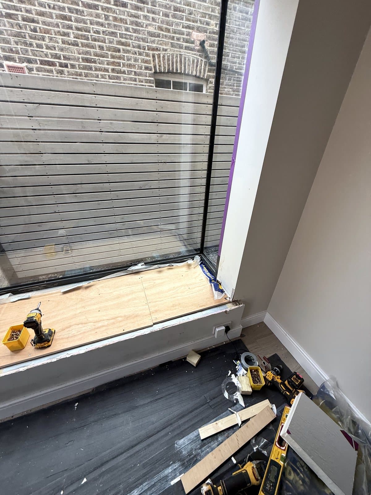 Boards on, seen from the room