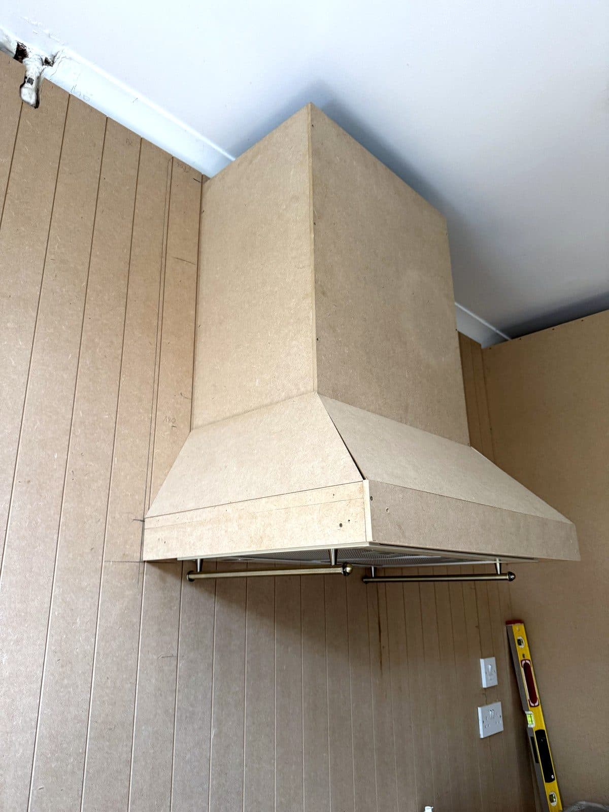 Cooker hood boxed in with MDF