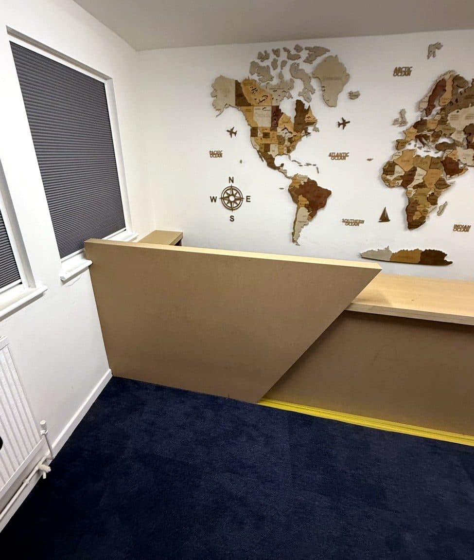 The desk in plain MDF before painting