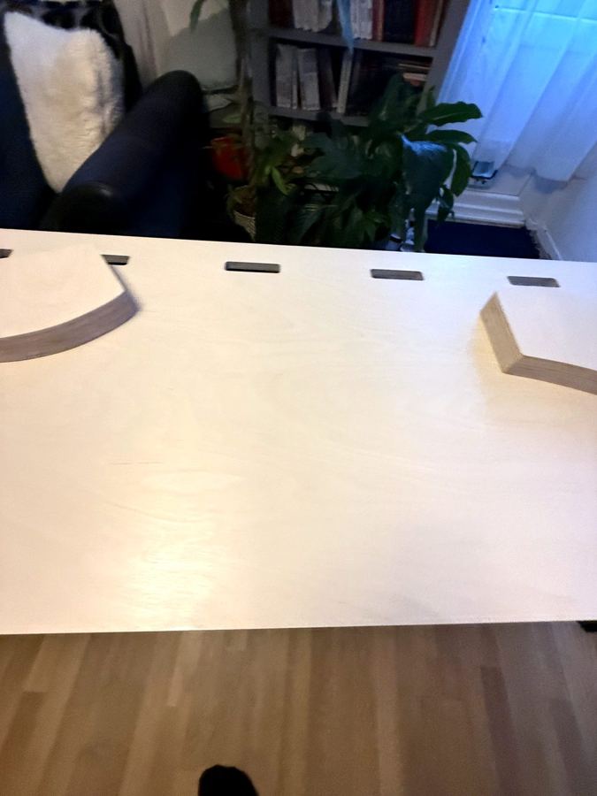 Close-up of a finished stand
