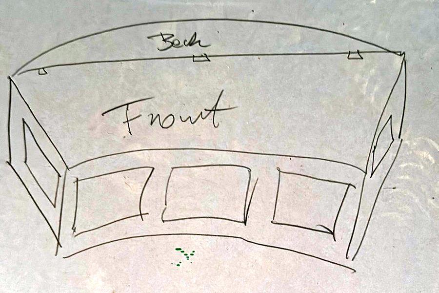 The first hand sketch of the seat