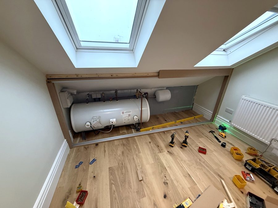 The finished frame following the slope