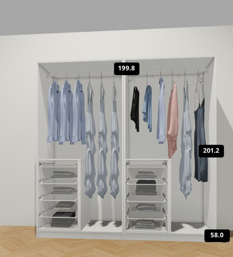 The layout in the IKEA PAX planner
