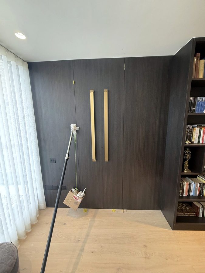 The same wall with the lights off